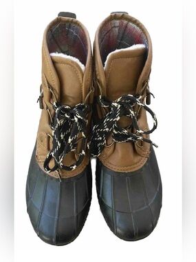 Magellan Outdoors Women's Duck Boots Brown Black Lace Up Size 7